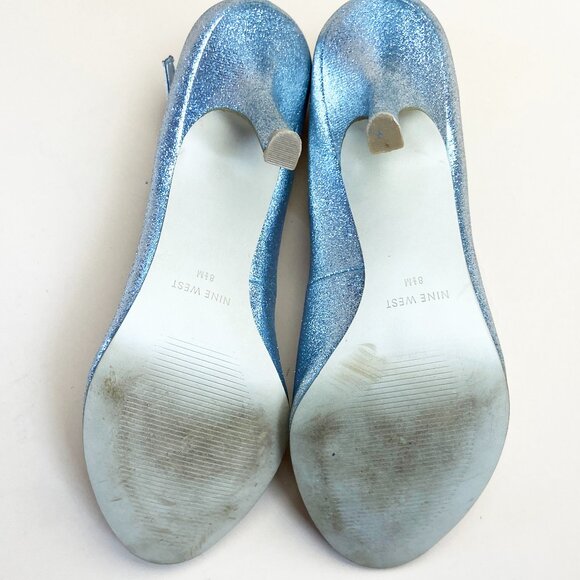 NIne West Peekaboo Silver Ankle Strap Pump - Size 8.5 - Picture 10 of 11